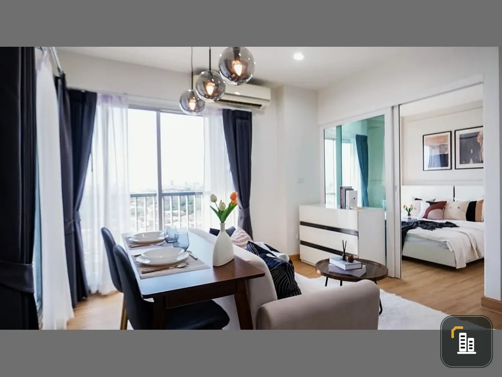 Urgent sale! Condo The Key Chaengwattana, 15th floor, open view, not blocked, furnished, ready to move in, complete here, hurry and reserve now.
