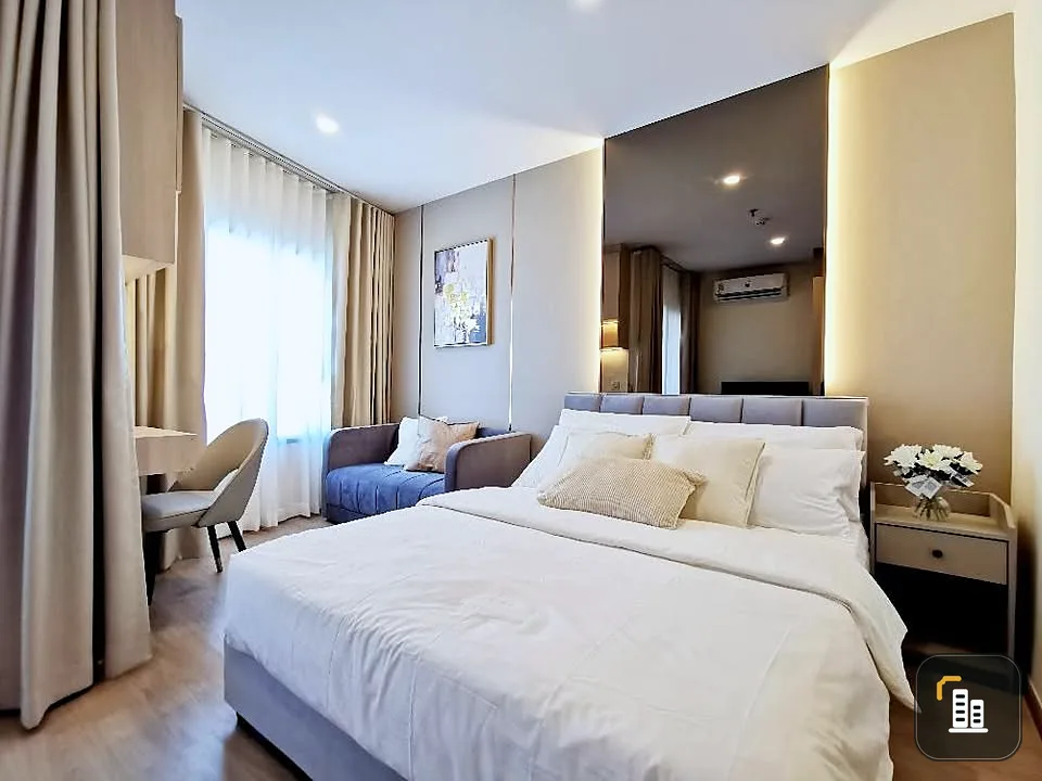 For rent Life Rama4-Asoke, 20th floor, North side, city view + Benjakitti Park, fully furnished, hurry up and reserve now!