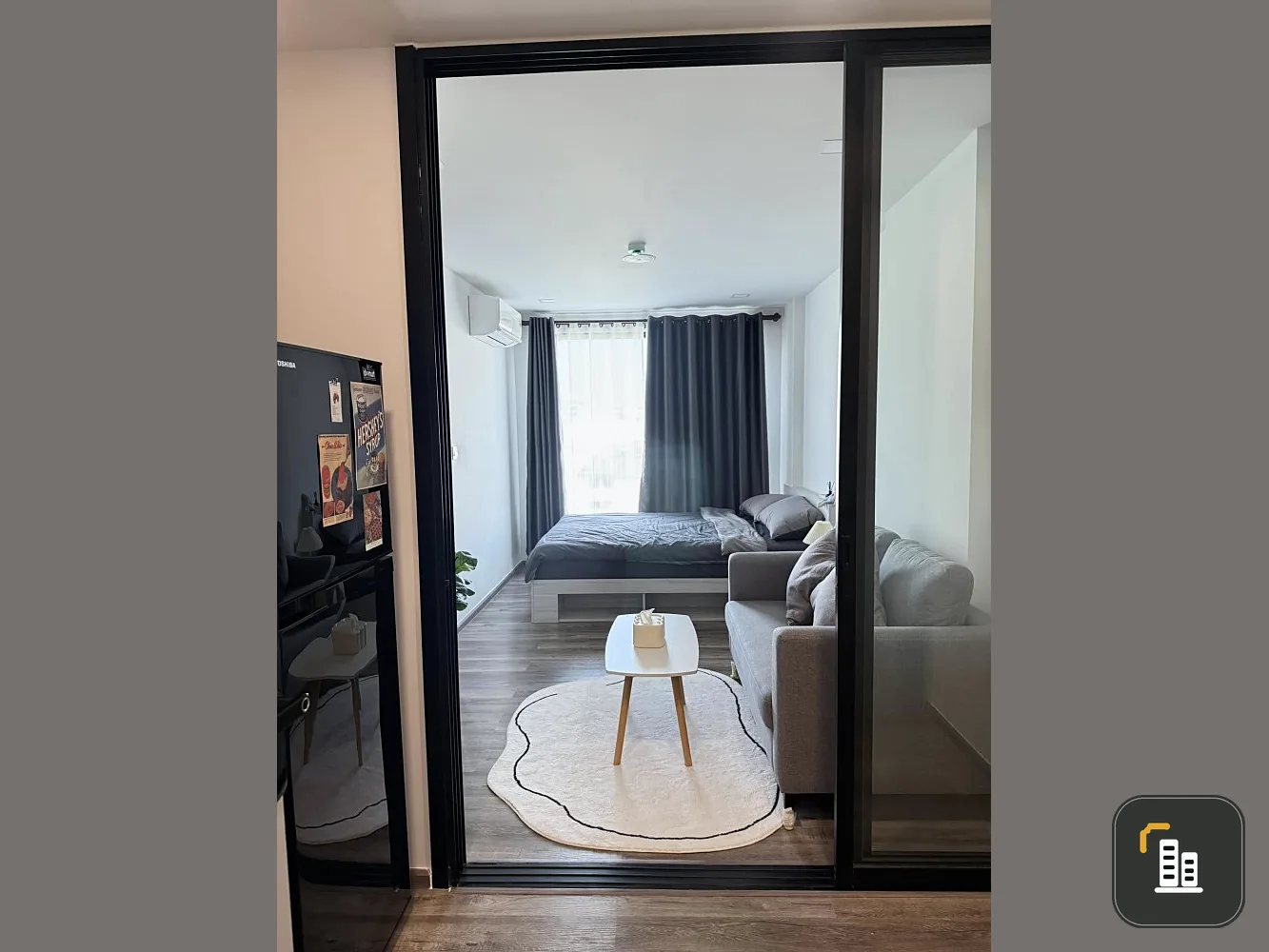 For rent: Cave Embrio Rangsit, 6th floor, separated room, fully furnished, book now, urgently.