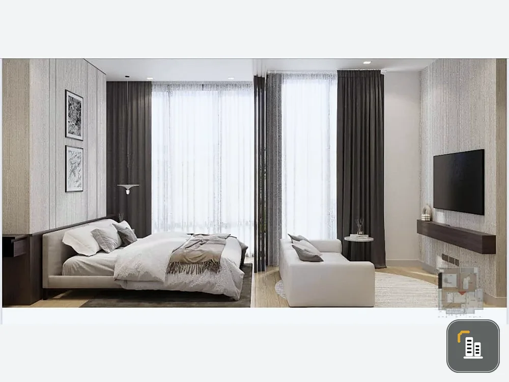 For rent: Ashton Silom, modern design, quiet, high floor, beautiful view, complete electrical appliances, hurry up and grab it.