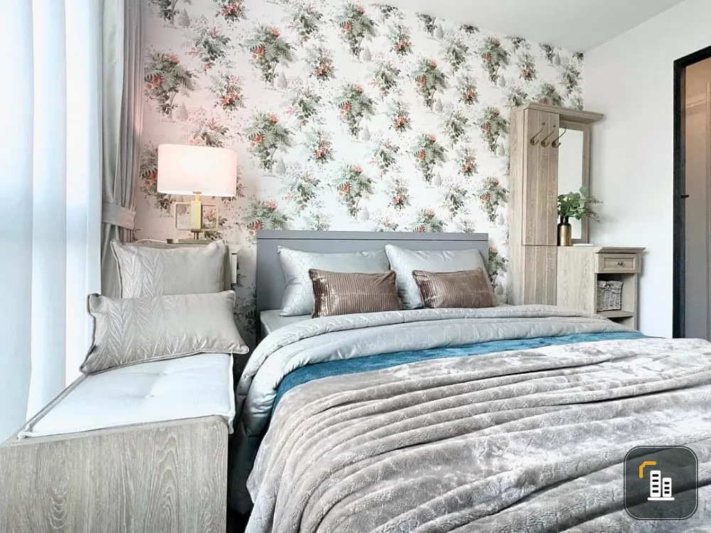 For rent: Galileo Ratchada 32 project, beautifully decorated room, with good wallpaper. I must say that you should not miss it.