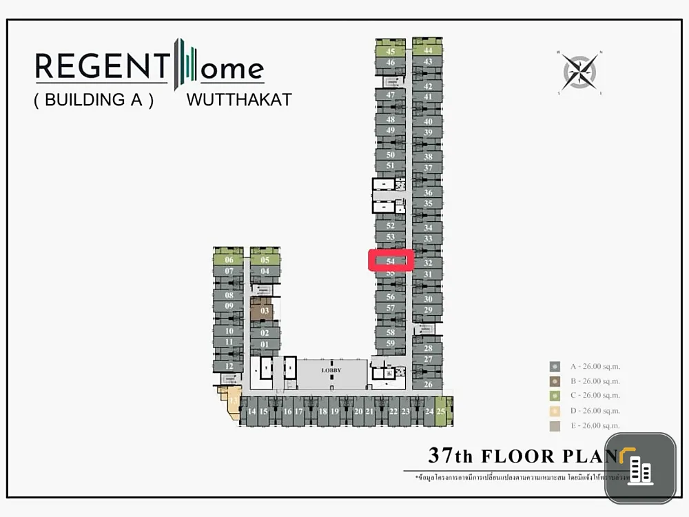 Down payment for sale: Regent Home Wutthakat, inside view, wind blows through, see the view of the road and the electric train, very high floor.