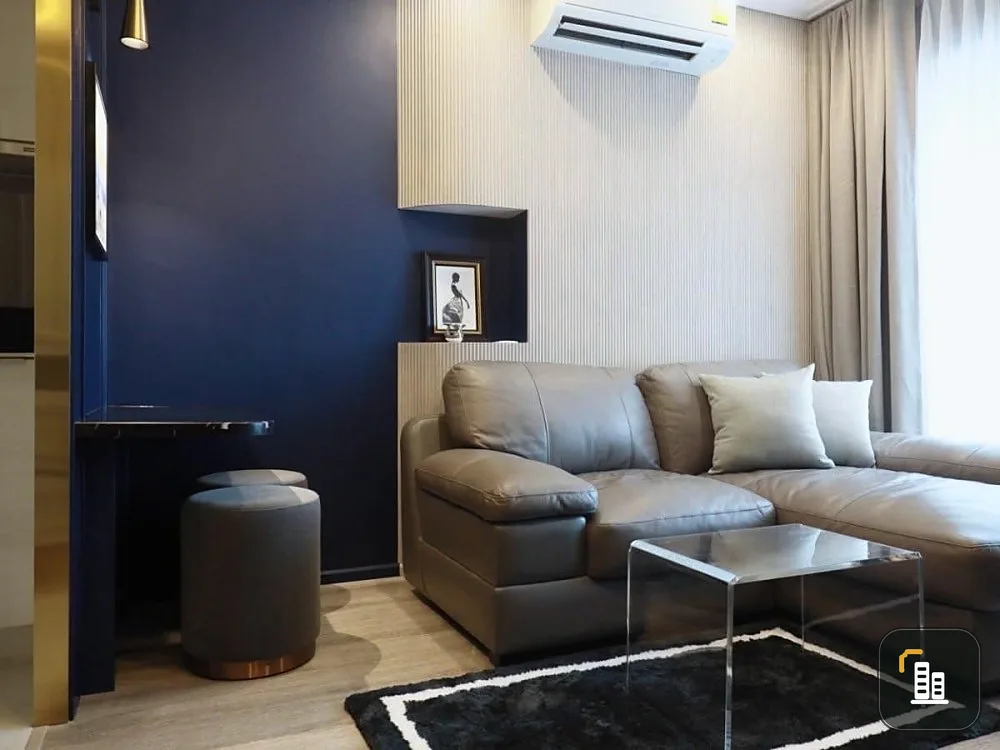 For rent: Ideo Mobi Sukhumvit 66, beautifully decorated room, calm tone, inviting relaxation, just bring your bags and move in.