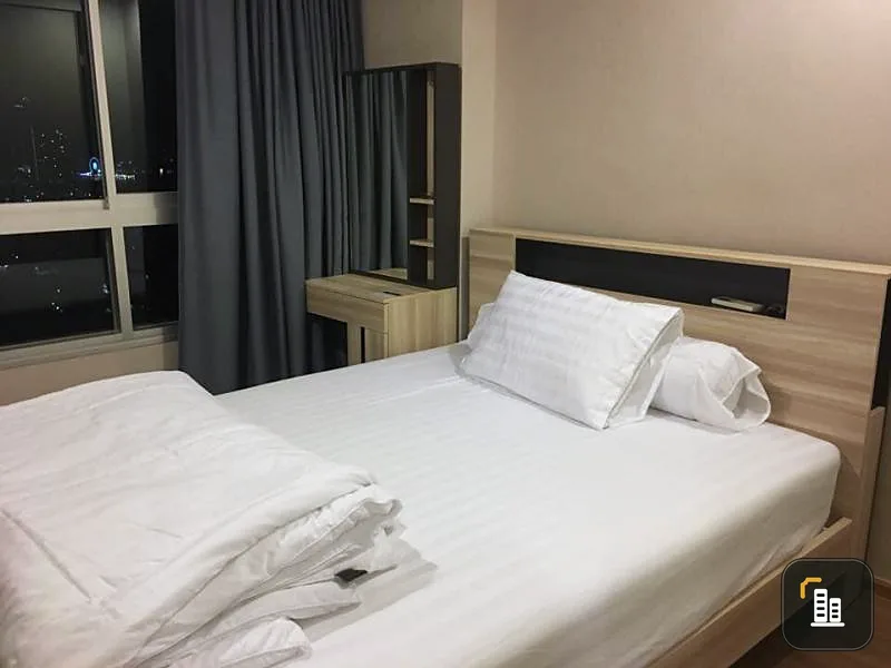 For rent U Delight @ Talat Phlu Station, high floor, beautiful view overlooking Asiatique. Fully furnished, ready to move quickly