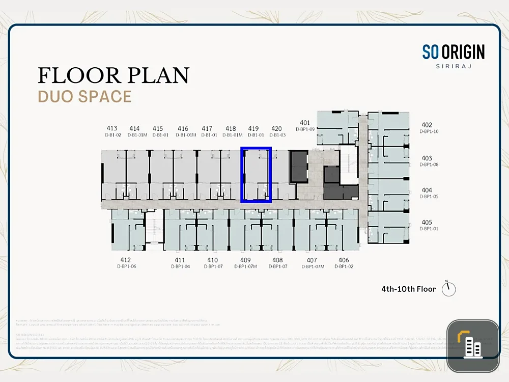 Selling down payment, So Origin Siriraj, 7th floor, good project, worth living, book now, don't miss it.