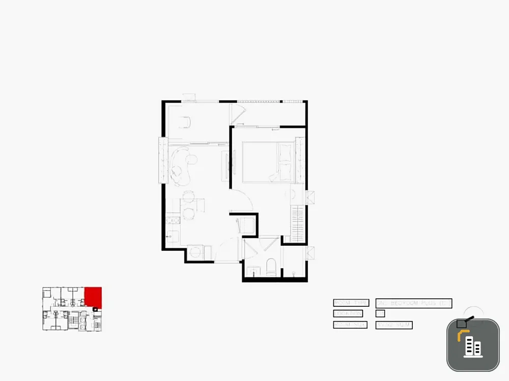 Selling down payment reservation COBE Ratchada - Rama 9 1 bedroom plus 35.52 square meters, great price, reserve now.