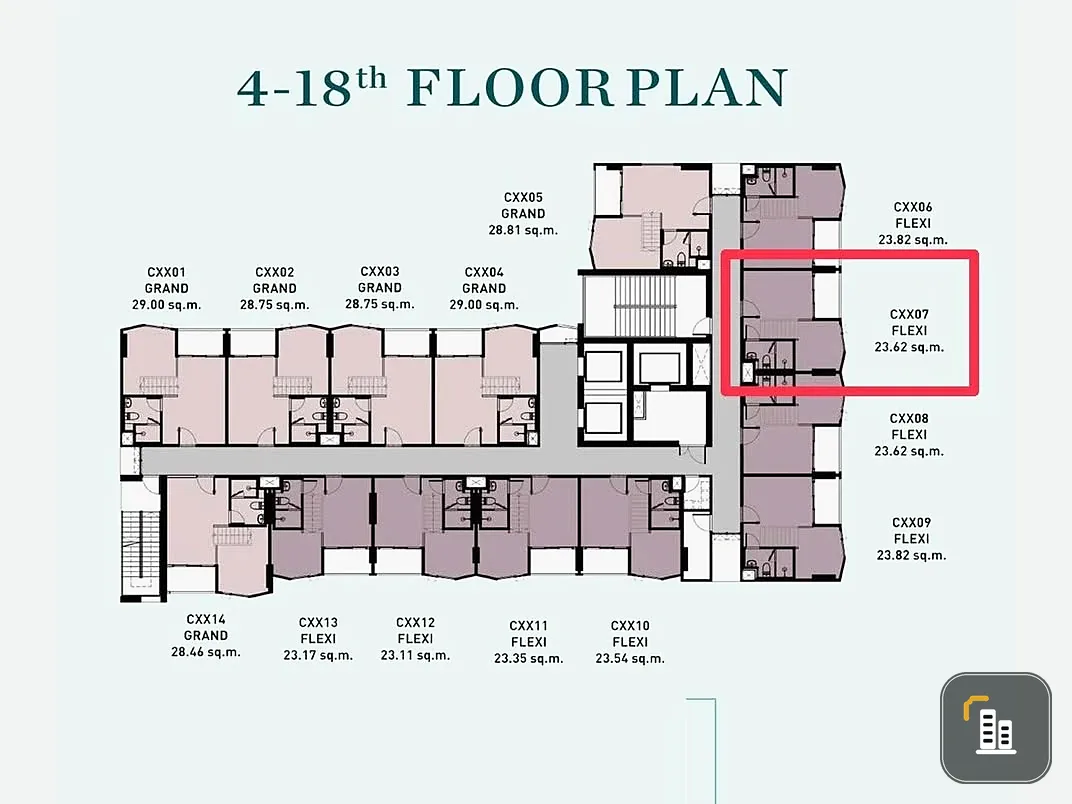 Down payment for sale, Landmark at Kasetsart, Thung Song Hong Station, spacious room, high ceiling, complete facilities, meets all needs, book now.