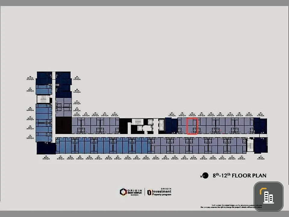 Selling down payment Origin Place Bangna, 10th floor, view directly to the swimming pool, east side, great price, hurry and reserve now!