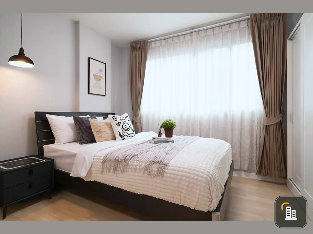 For sale: D Condo Ramintra, 3rd floor, Building D, beautifully decorated, looks very good, fully furnished, if you don't reserve, you'll really miss