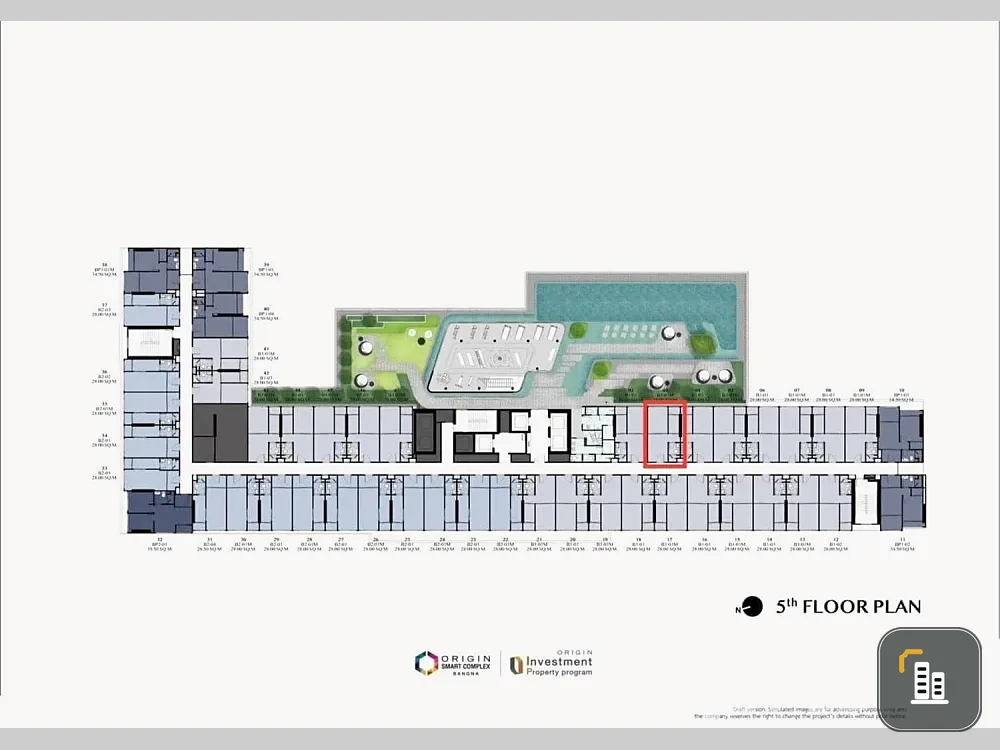 Selling down payment Origin Place Bangna, 10th floor, just the right height, great price, come and own it today.
