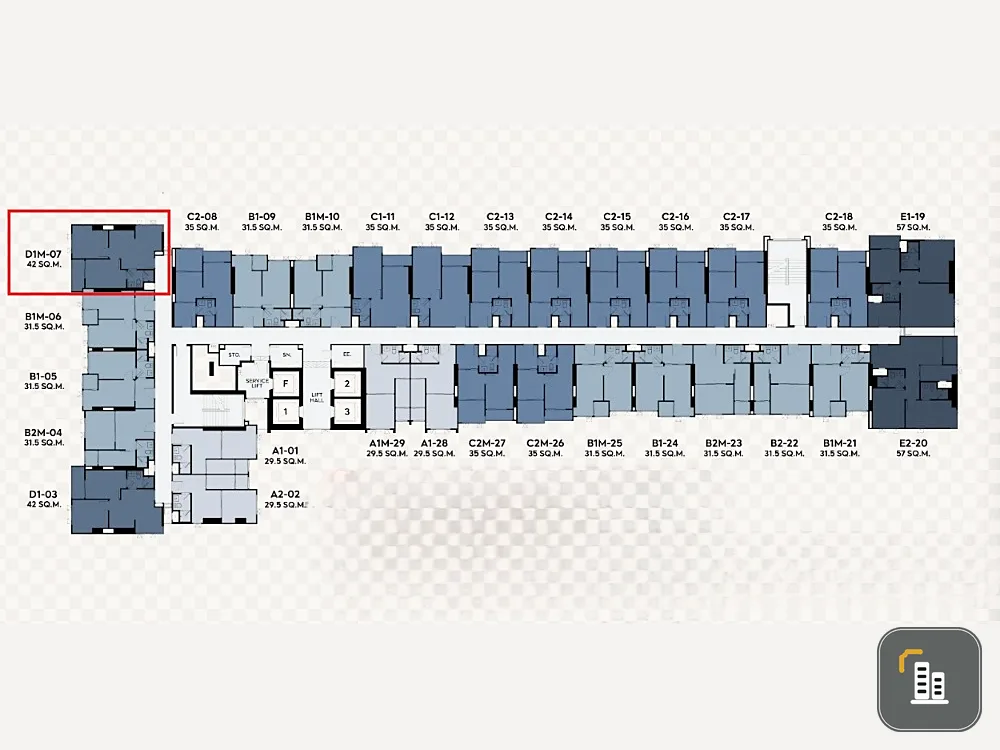Selling down payment, Life Charoen Nakhon-Sathorn, upper left corner room of the building, can receive a full view, highest privacy on the floor, very