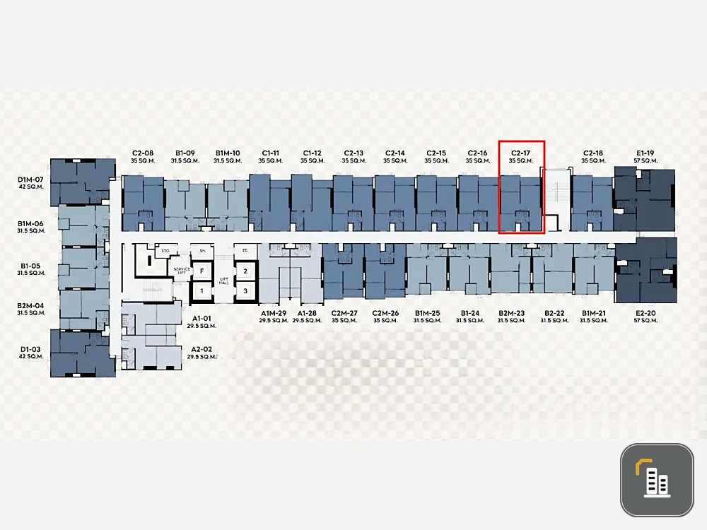 Down payment sale, Life Charoen Nakhon-Sathorn, the room has a perfect functional division and is worth it. The only location on the floor where the h