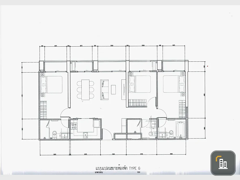 Selling down payment Skyrise Avenue Sukhumvit 64, 3 bedrooms, 3 bathrooms, very beautiful plan, lots of usable space, very suitable for a family.