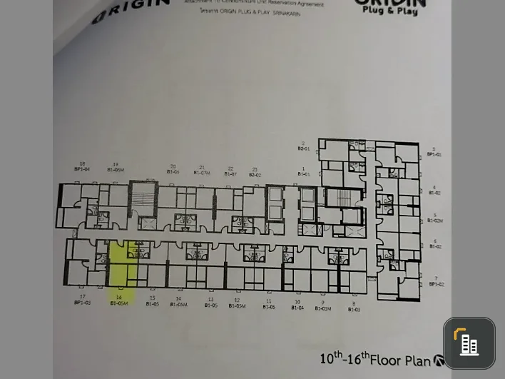 Selling down payment Origin Plug & Play Srinakarin, 16th floor, good project, worth living in, interested in owning, hurry and reserve now.