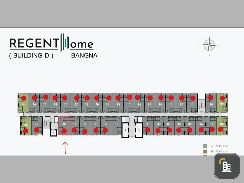 Selling down payment Regent Home Bangna, 10th floor, a nice project. Interested in owning it? Hurry and reserve now. Urgent!