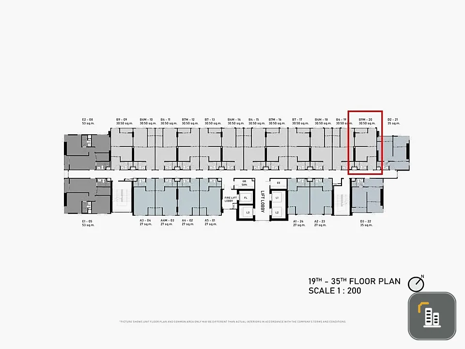 Selling down payment, Aspire On Nut Station, 22nd floor, north side, not hot sun, good view, not blocked by neighboring buildings, very worth booking.