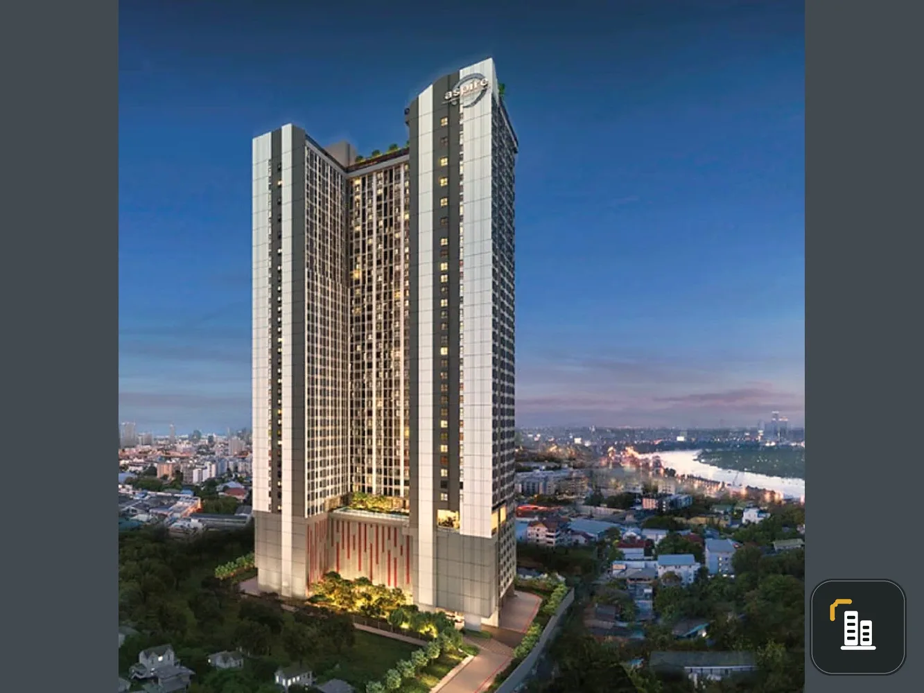 Selling down payment Aspire Sukhumvit – Rama4, beautiful studio room, not next to the elevator, 19th floor, high view, good price, reserve now.