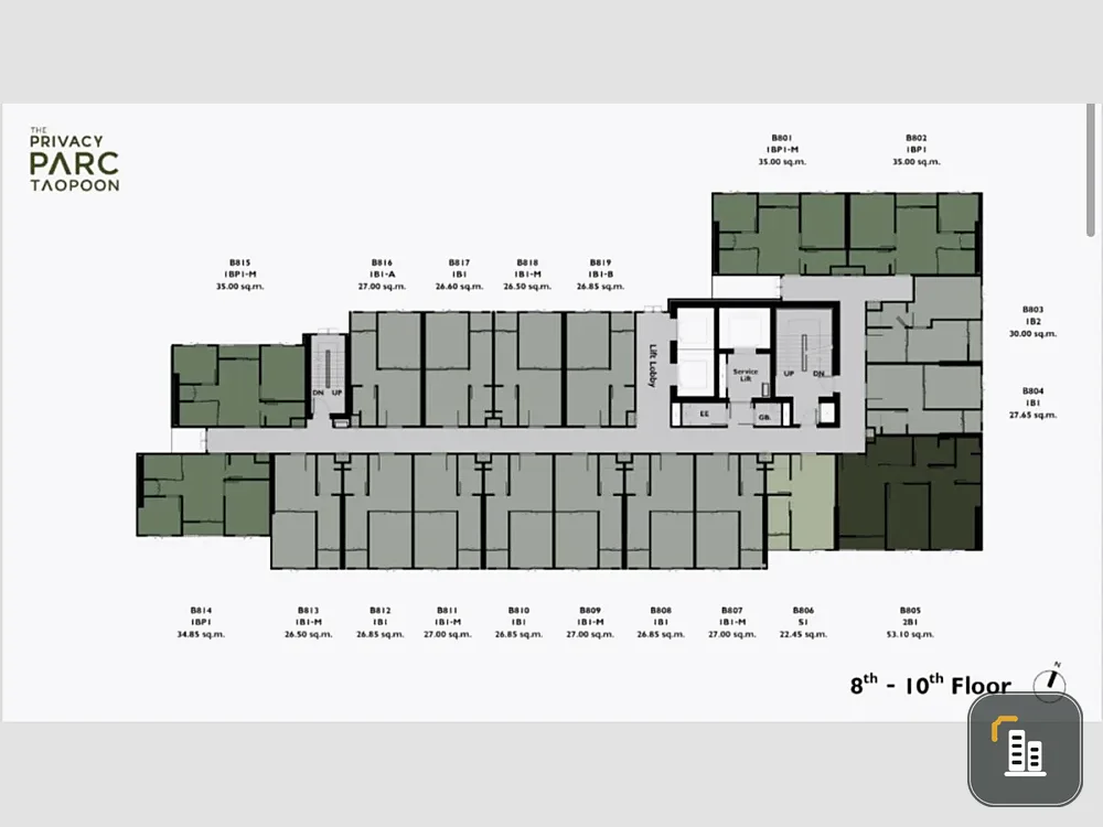 Selling down payment, The Privacy Park Tao Poon, 8th floor, good project, nice location, book now, don't miss it.