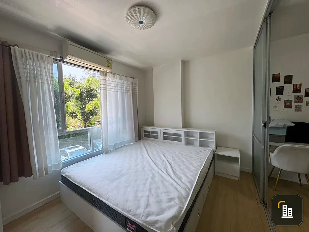 For rent: Dcondo Sukhumvit 109, 2nd floor, corner room, partitioned room, fully furnished. Interested? Book now. Don't miss out.