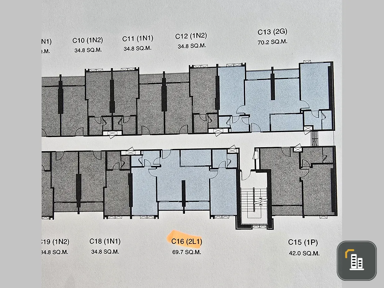 Selling down payment Wan Vayla Na Chaopraya, 22nd floor, city view, no buildings blocking, interested in booking now, don't miss out.