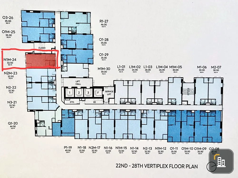 Selling down payment Aspire Vibha-Victory, 2-storey room, next to fire escape, wall attached to adjacent room on one side, reserve now, don't hesitate