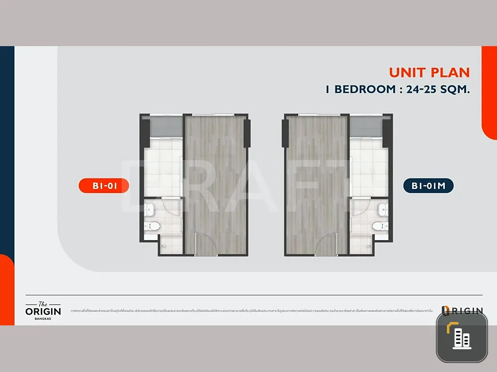 Selling down payment for The Origin Bangkae, 7th floor, good location, nice project, reserve now, don't wait, hurry!
