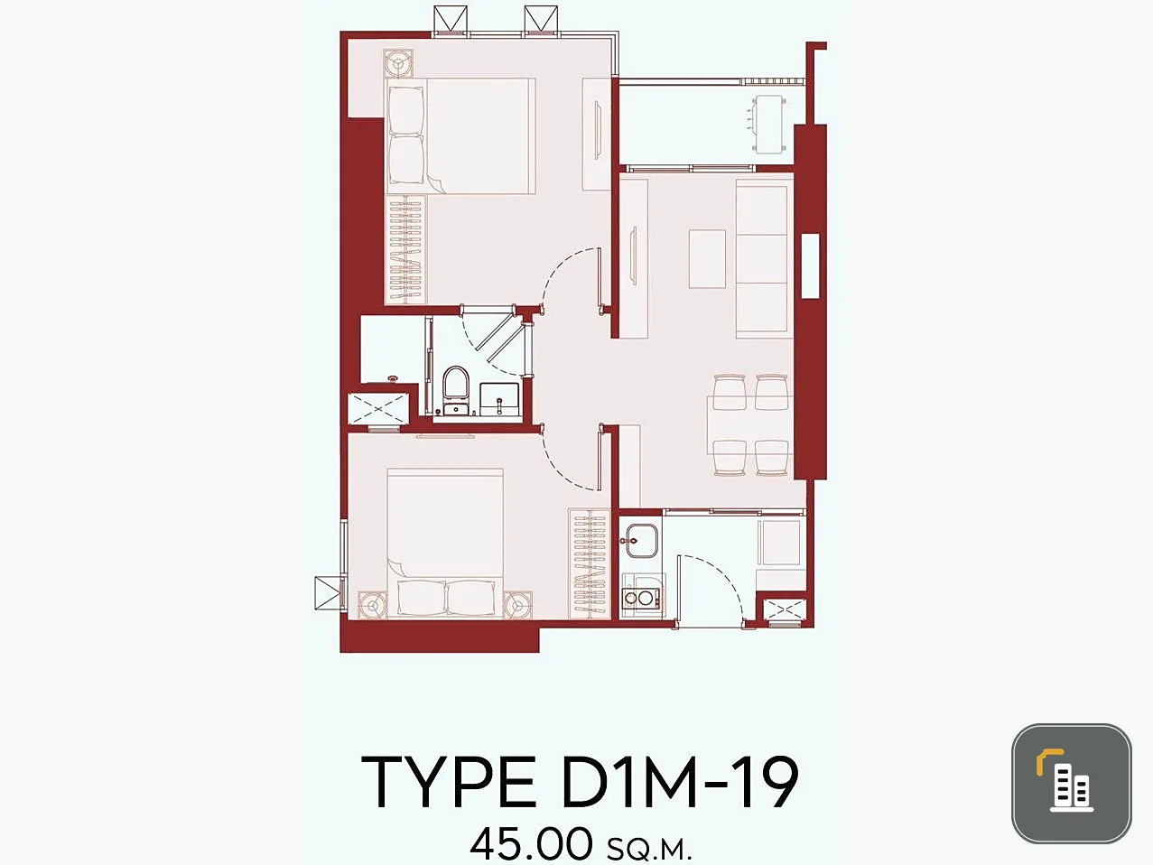 Selling down payment Aspire Huai Khwang, spacious room, lots of usable space, good location, great common area, don't miss it.