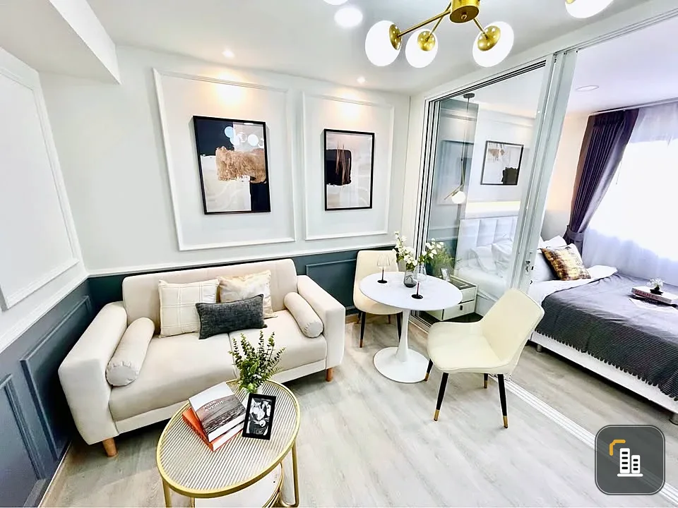 For sale, for rent, Lumpini Center Nawamin (Happyland Phase 5), very beautiful room, good view, very good price, including all props and electrical ap