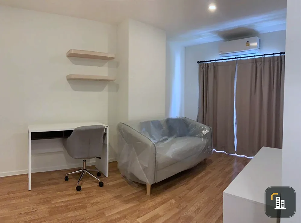 For sale, for rent, Lumpini Ville Phra Nang Klao-Riverview, corner room, near fire escape, comes with complete furniture, hurry and book now.