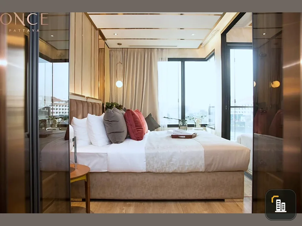 For rent, Condo Once Pattaya, luxuriously decorated room, wide sea view, facilities ready, book now, don't miss out++