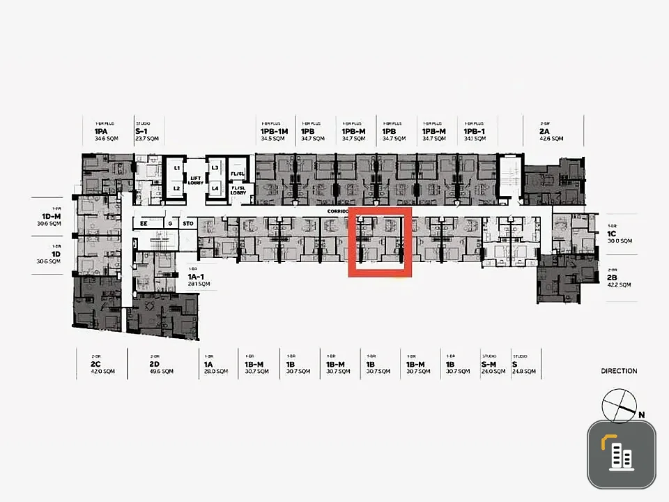 Down payment sale Metris District Ladprao, nice room, lots of usable space, good location, excellent common area, don't miss it.