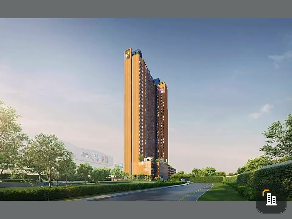 Selling down payment Plum Condo New West Bang Yai, very nice view, can see IKEA Bang Yai, open view, no blocking buildings, good wind, cool and comfor