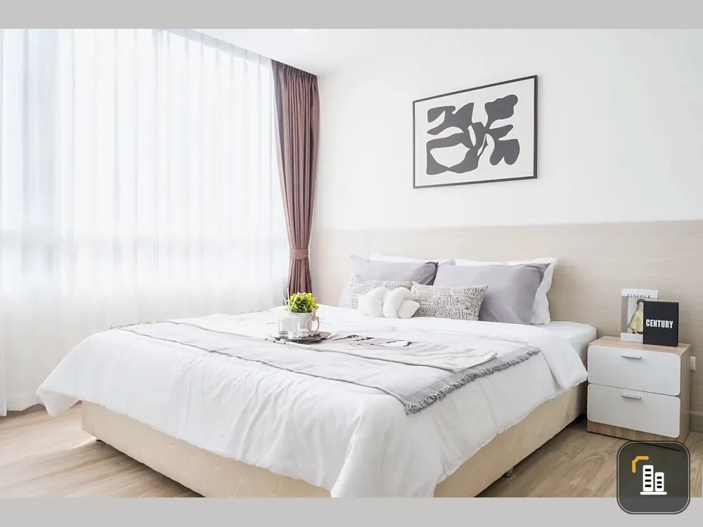 For sale: Element Srinakarin, a lovely room decorated in clean white tones. Hurry and book now before you miss out++