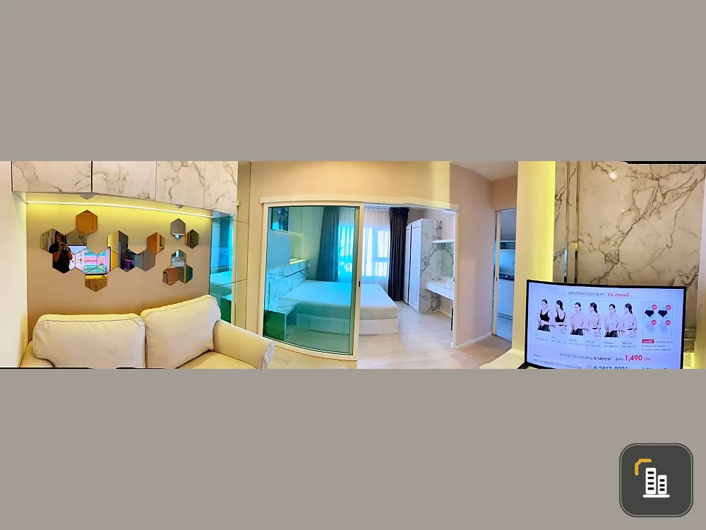 For rent Aspire Sathorn Thapra, a beautifully decorated room. clean white tone Suitable for relaxing on a comfortable day