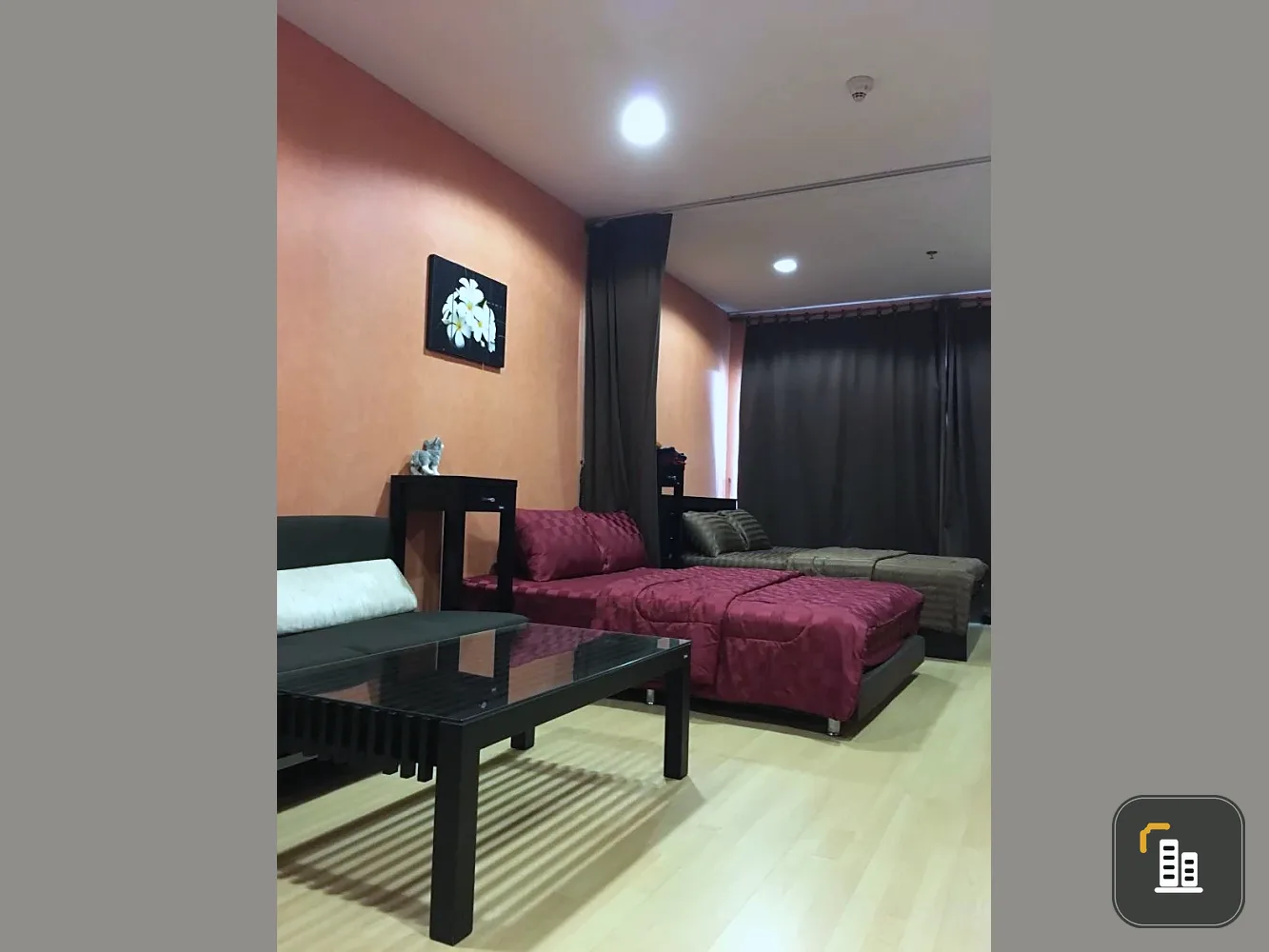 For rent: The Platinum, studio room, clear view of Baiyoke, fully furnished with electrical appliances, hurry and book now!