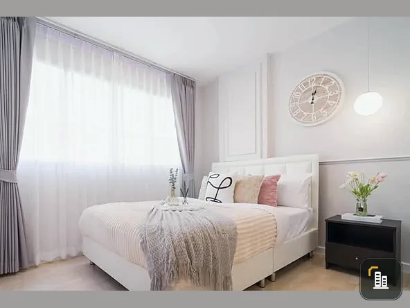 For sale: D Condo Ramindra, a lovely room, decorated in a controlled tone, comes with complete furniture. Don't miss out on this great deal.