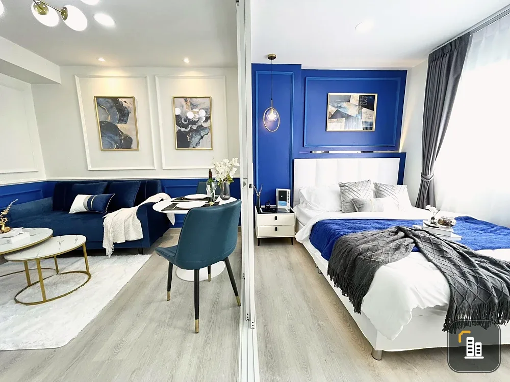 For sale or rent: Lumpini Center Nawamin, beautifully decorated room, looks good, stylish, very livable, comes with all props as shown in the picture.