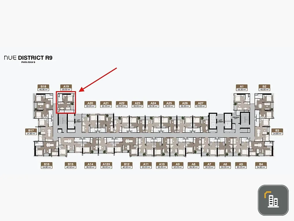 Condo for sale: Noble Nue District R9-Rama 9, nice room, high floor, corner room, quiet, not crowded. If you don't book, you'll miss out++