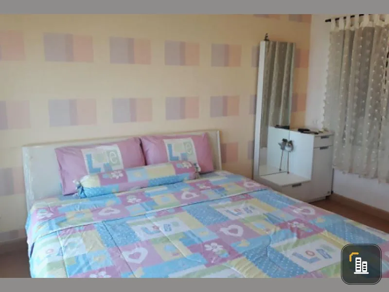 Bedroom in modern style sweet warm colors Come to relax and be comfortable at life @ bts-Thaphra condo for rent.