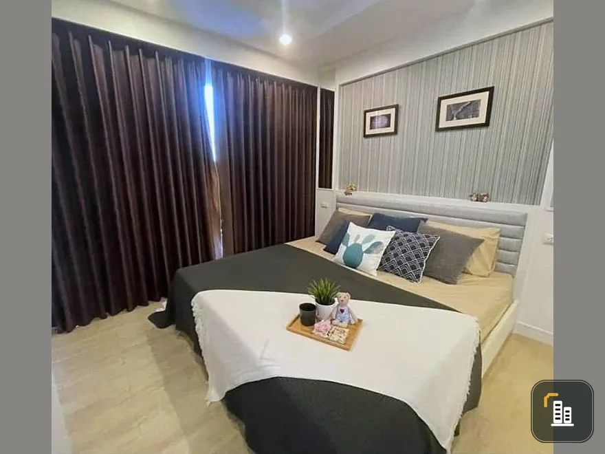 For rent: The Patio Bangsaen, corner room with privacy, fully furnished and equipped with electrical appliances, beautiful sea view, book now.