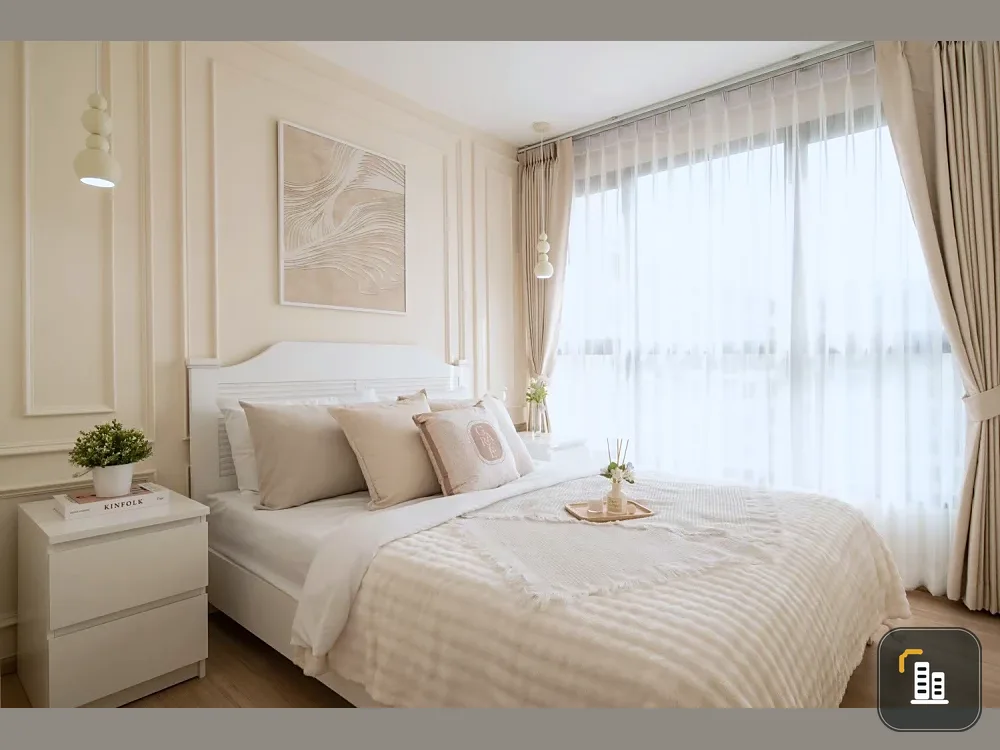 For sale: The Base Chaengwattana, 22nd floor, very high, beautiful view, open view, well decorated, very livable, good like this, reserve now.