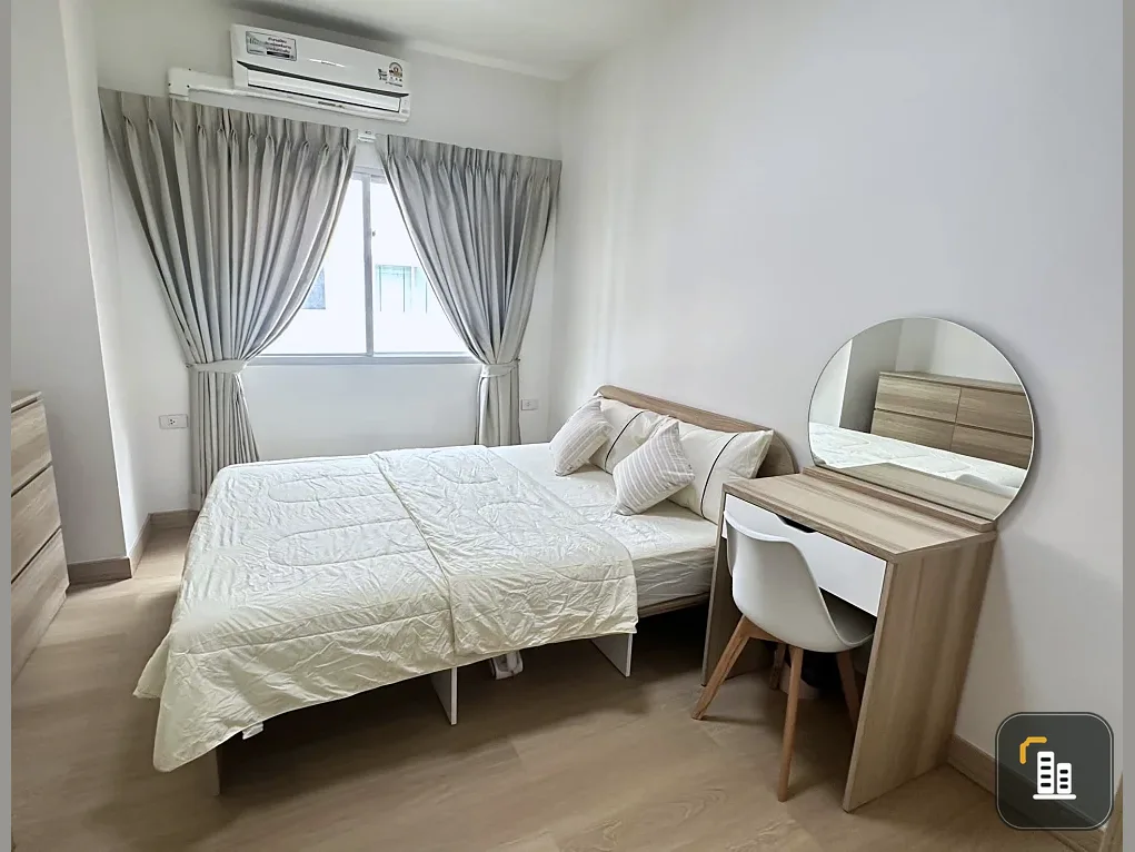 For rent: My Condo Sukhumvit 103, a lovely room with a white tone, pleasing to the eye, and a comfortable price. Come and reserve now!