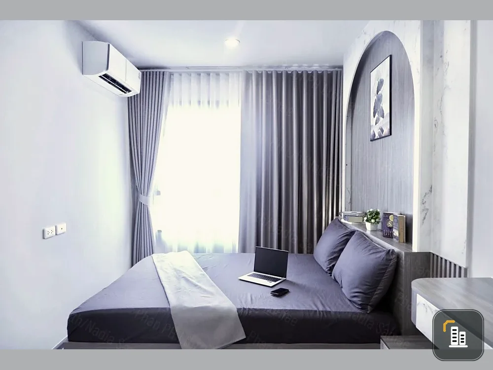 For rent or sell: Ideo Ramkhamhaeng - Lam Sali Station, a cozy room, decorated in a cool theme, comes with complete furniture. Reserve now!