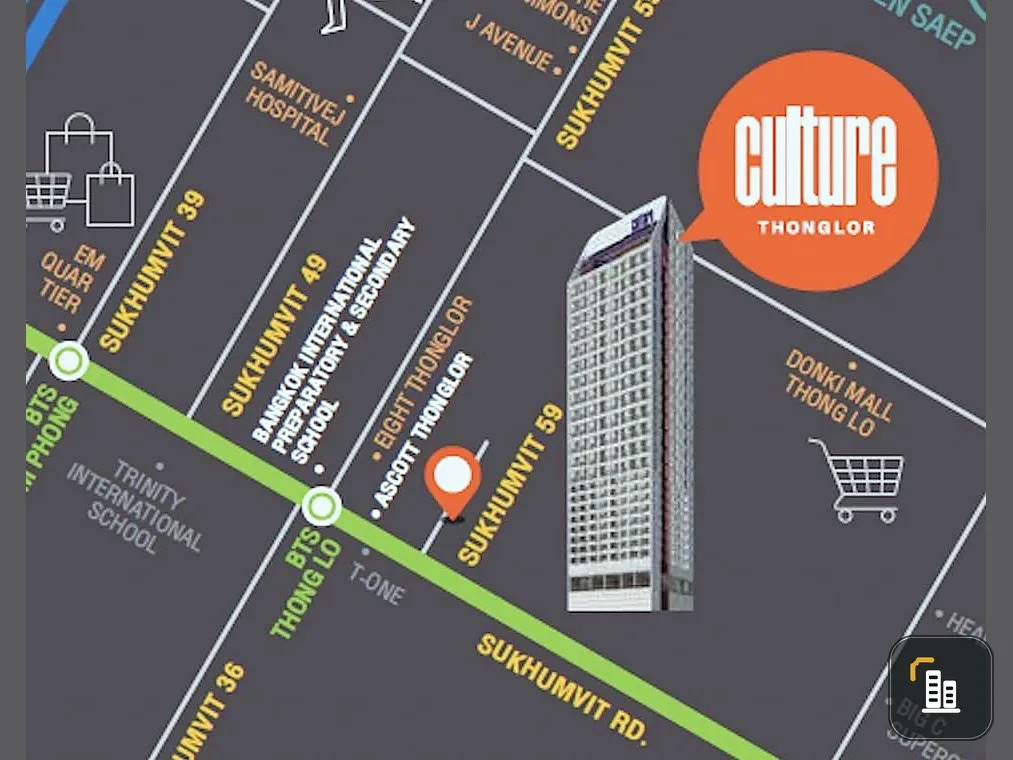 Down payment sale for Culture Thonglor, studio room, 26 sq m., 18th floor, in a prime location. Reserve now, don't delay.