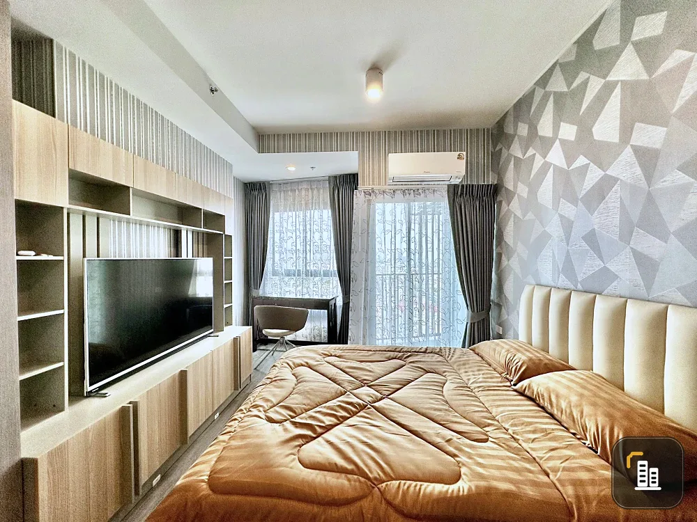 For rent: Ideo Ramkhamhaeng Lamsalee Station, high floor, ready to move in, fully furnished, hurry and reserve now!!