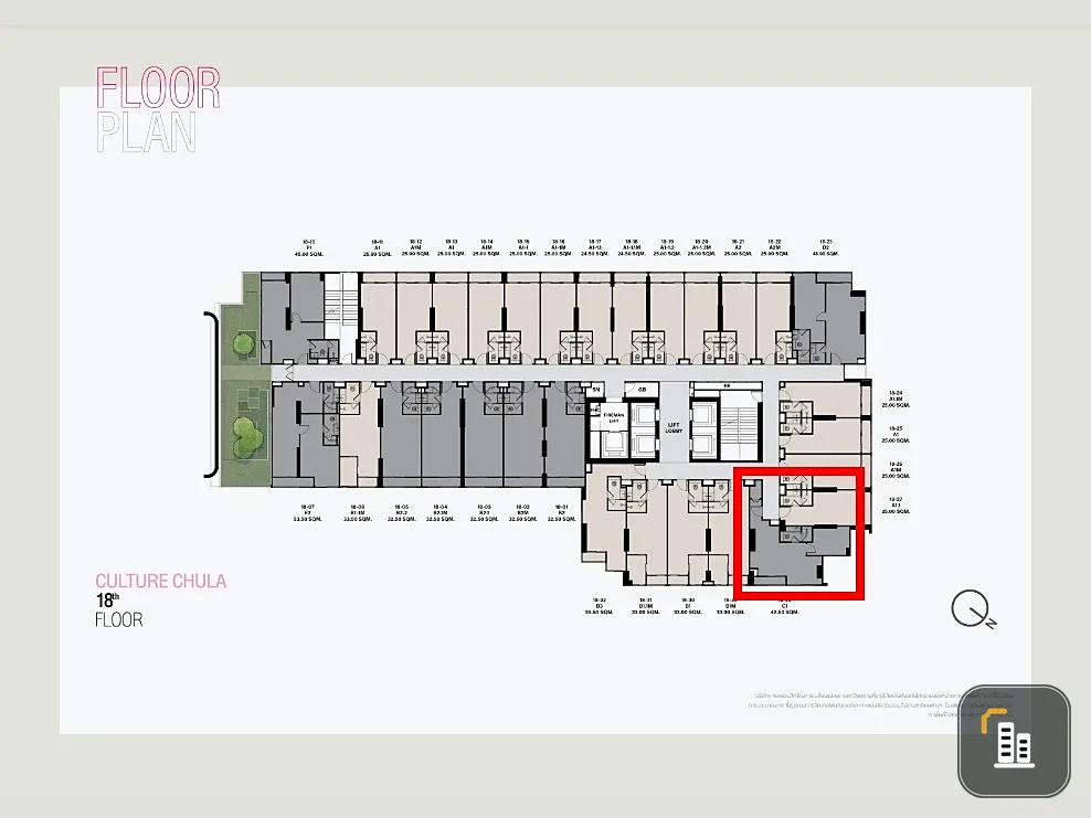 Down payment sale for Culture Chula, 18th floor, good project, great location, reserve now, don't miss out, hurry!