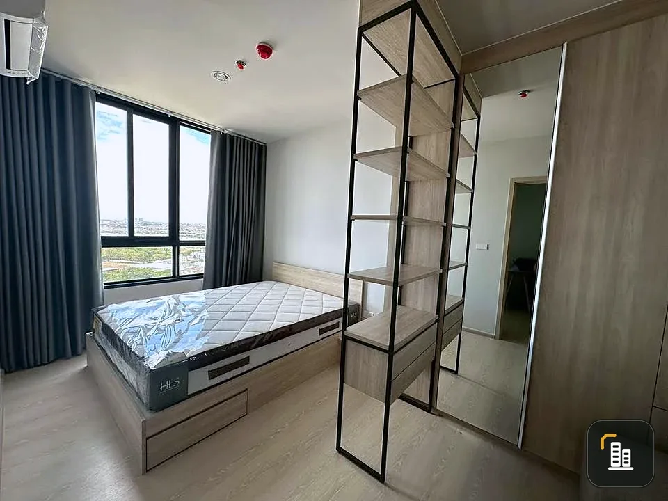 For rent Nue mega plus Bangna, very high floor (35th floor), beautiful city view, fully furnished, reserve now.
